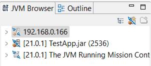 Remote JVM appears in the JVM Browser.