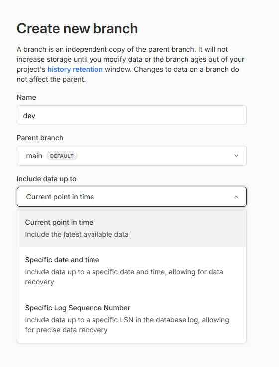 Creating a new branch from an existing branch