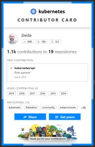 Joe Beda's contributor card for Kubernetes (2024)