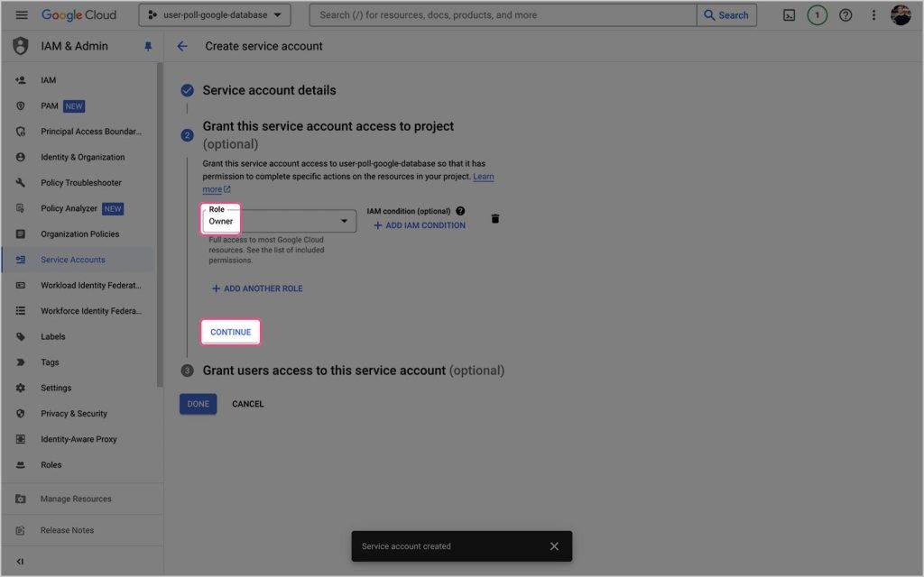 Service Account Role