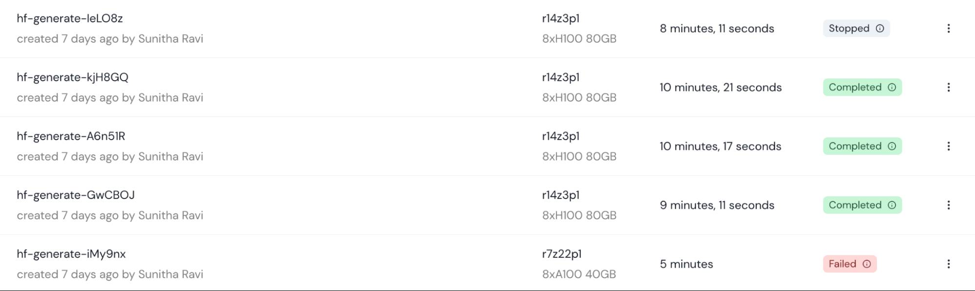 Training Run Logs