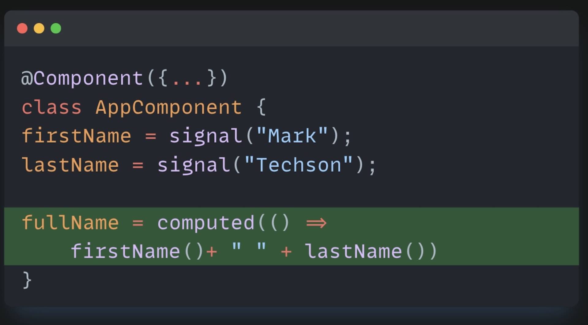 Computed Component code sample