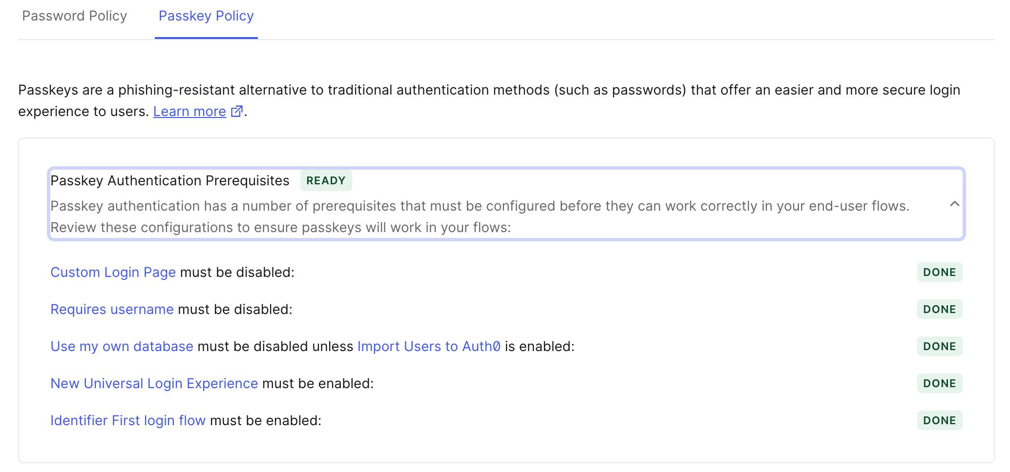 passkeys pre-requisites