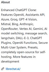 Screenshot from LibreChat GitHub repository (May 2024)