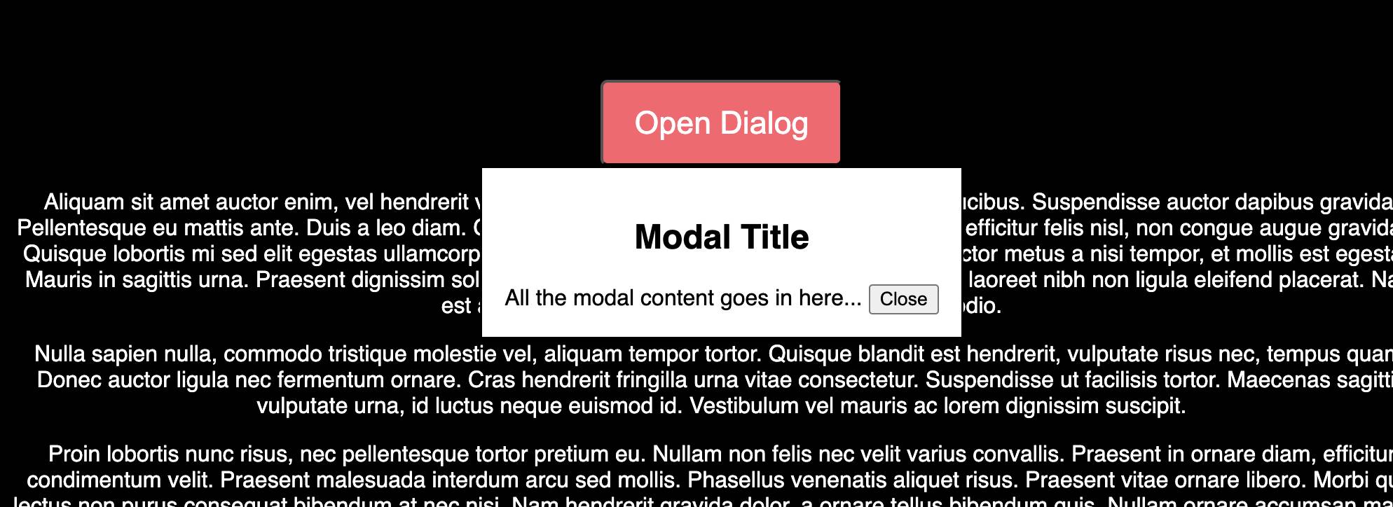 a non-modal dialog