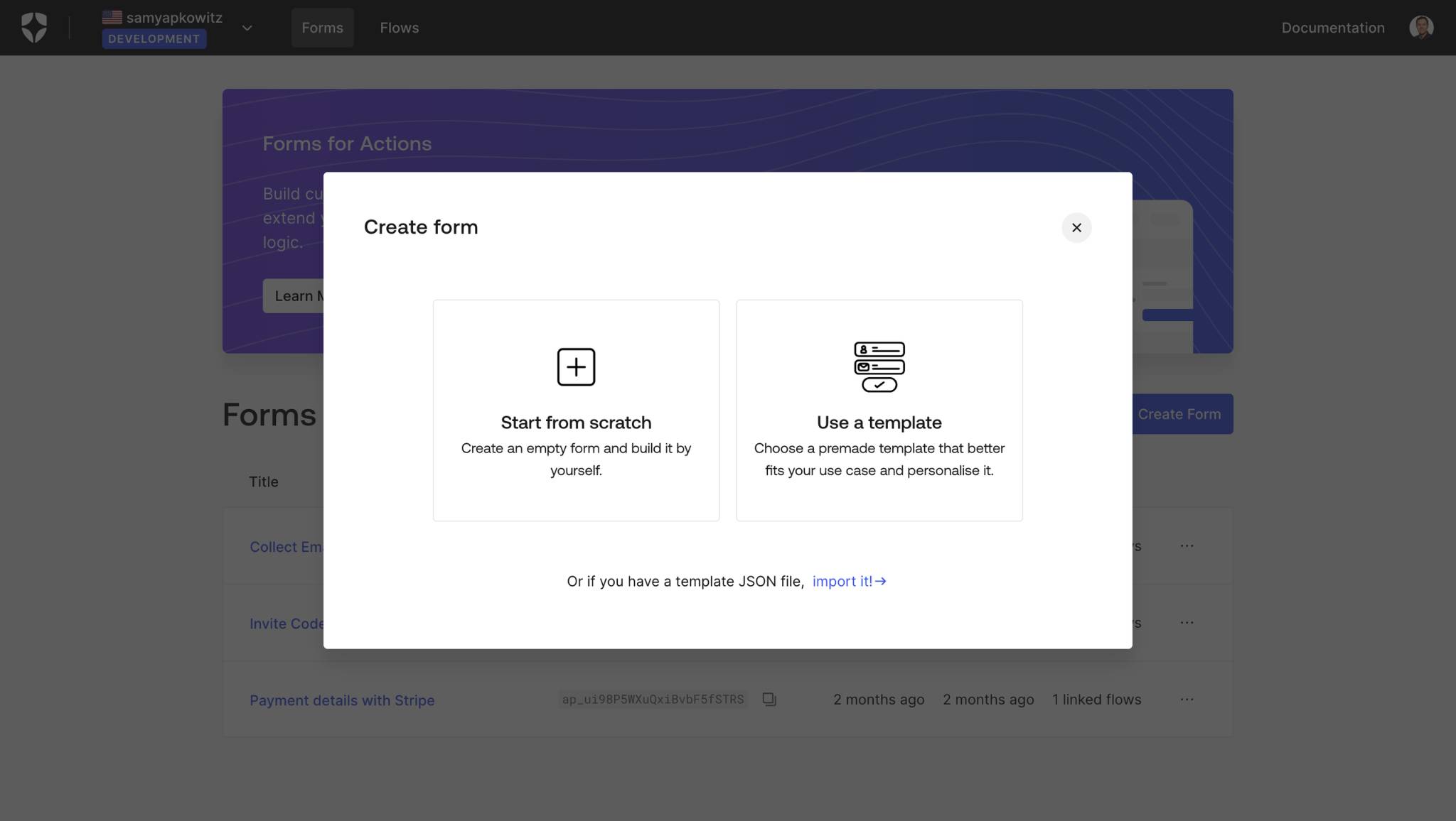 Importing Existing Flow with JSON